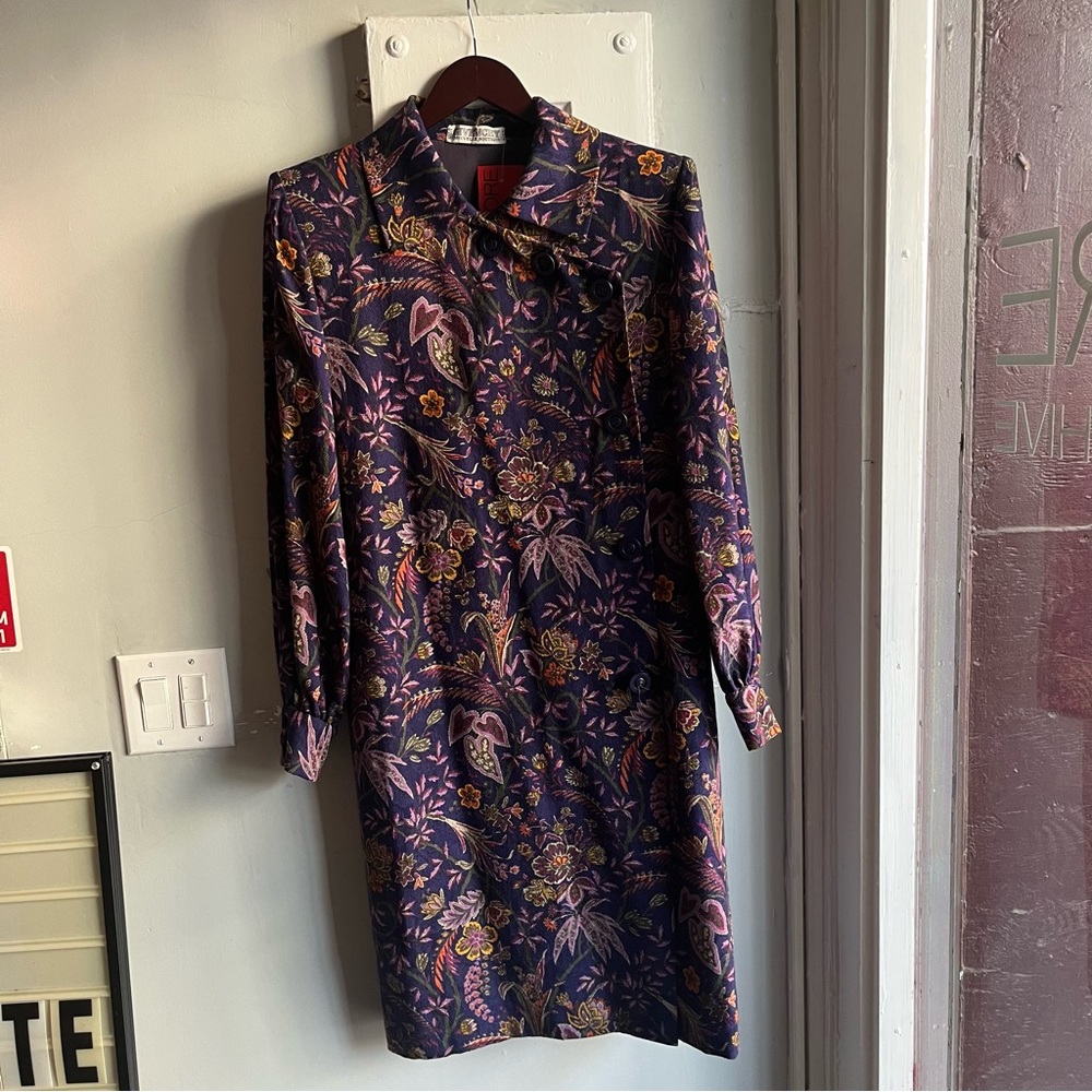Givenchy Purple Floral Print Collar Dress
